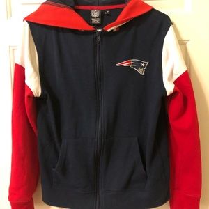 Juniors NFL Patriots zip up hoodie -2 pocket front